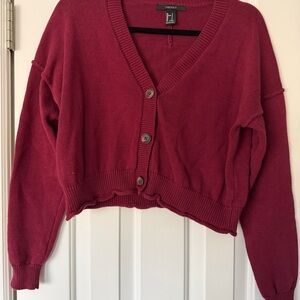 Forever 21 Deep Red Cardigan